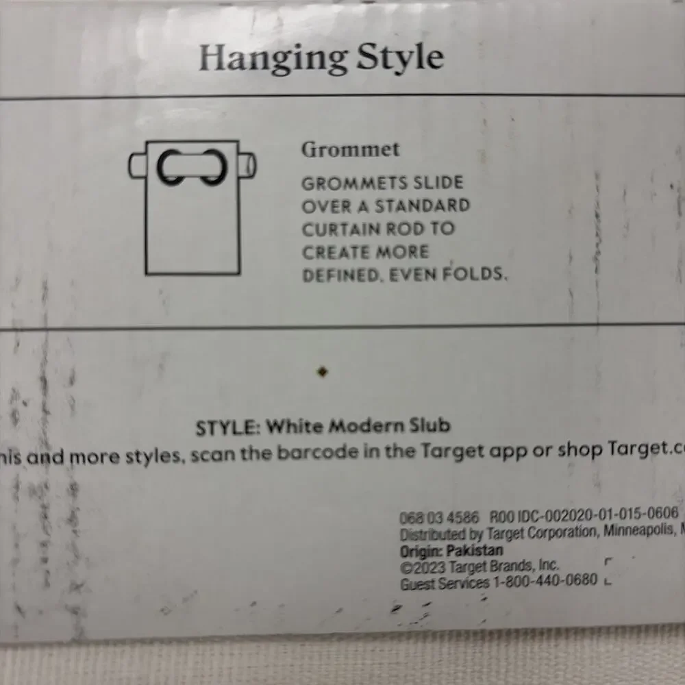 Threshold Light Filtering Curtain White Modern Slub - One Panel 54